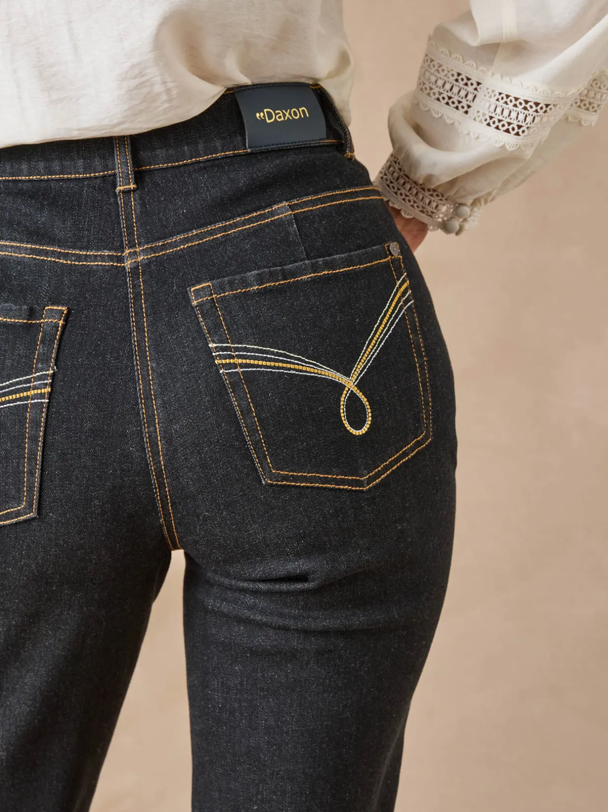 Femme Daxon Jean droit taille haute stretch