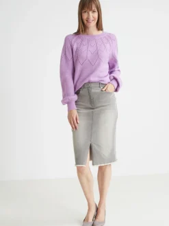 Femme Daxon Jupe droite en denim extensible