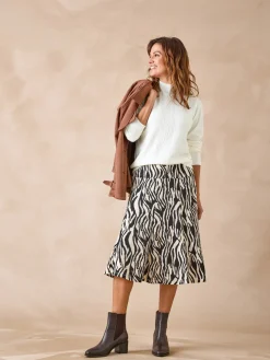 Femme Daxon Jupe en maille, entièrement élastiquée