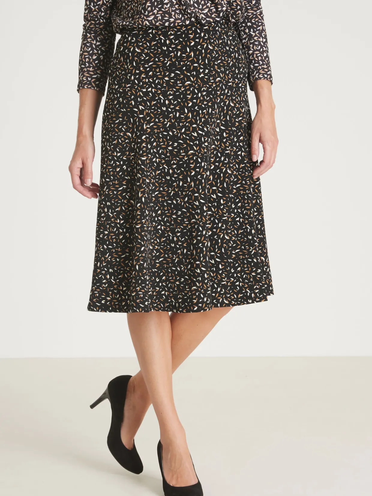 Femme Daxon Jupe en maille, entièrement élastiquée