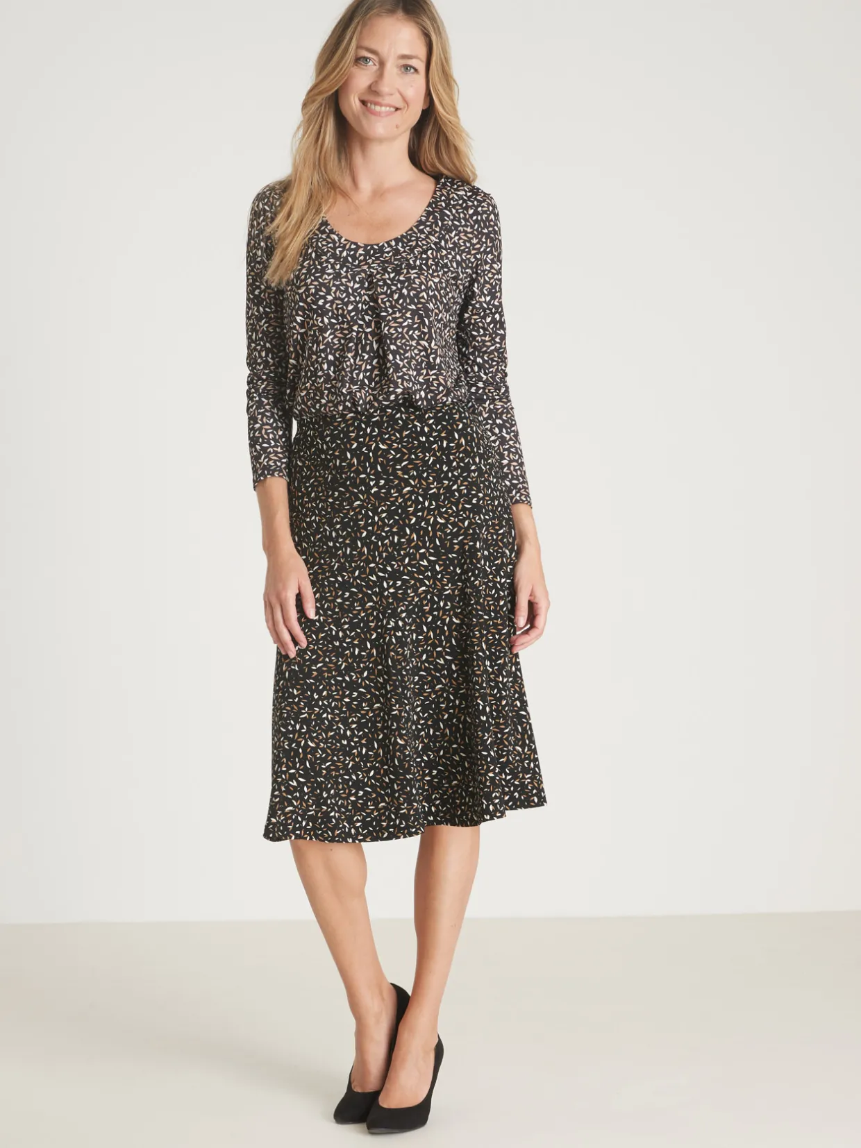 Femme Daxon Jupe en maille, entièrement élastiquée