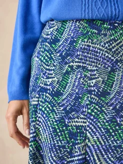 Femme Daxon Jupe en maille, entièrement élastiquée