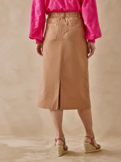 Femme Daxon Jupe en toile coton et lin