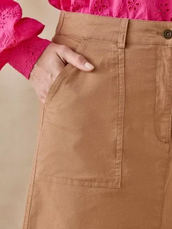 Femme Daxon Jupe en toile coton et lin