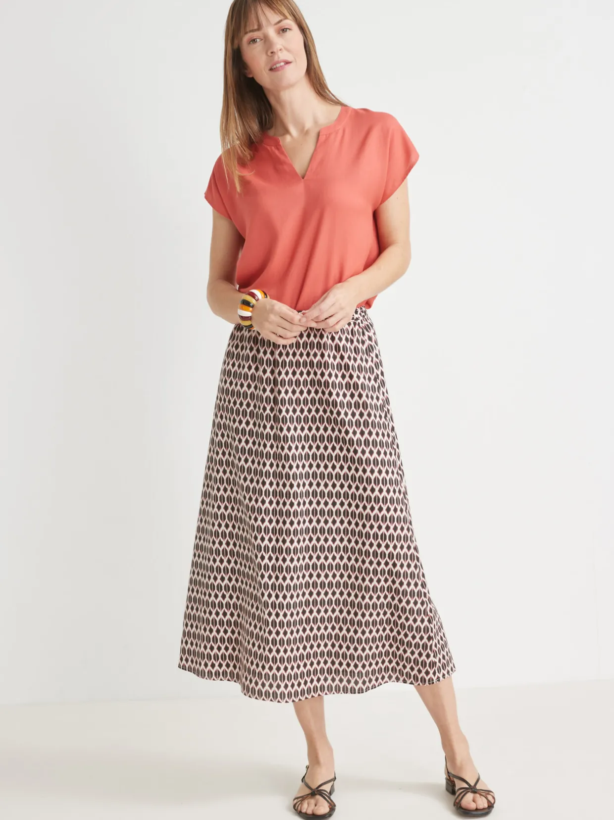 Femme Daxon Jupe fluide entièrement élastiquée