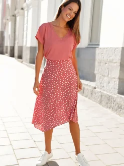 Femme Daxon Jupe élastiquée asymétrique