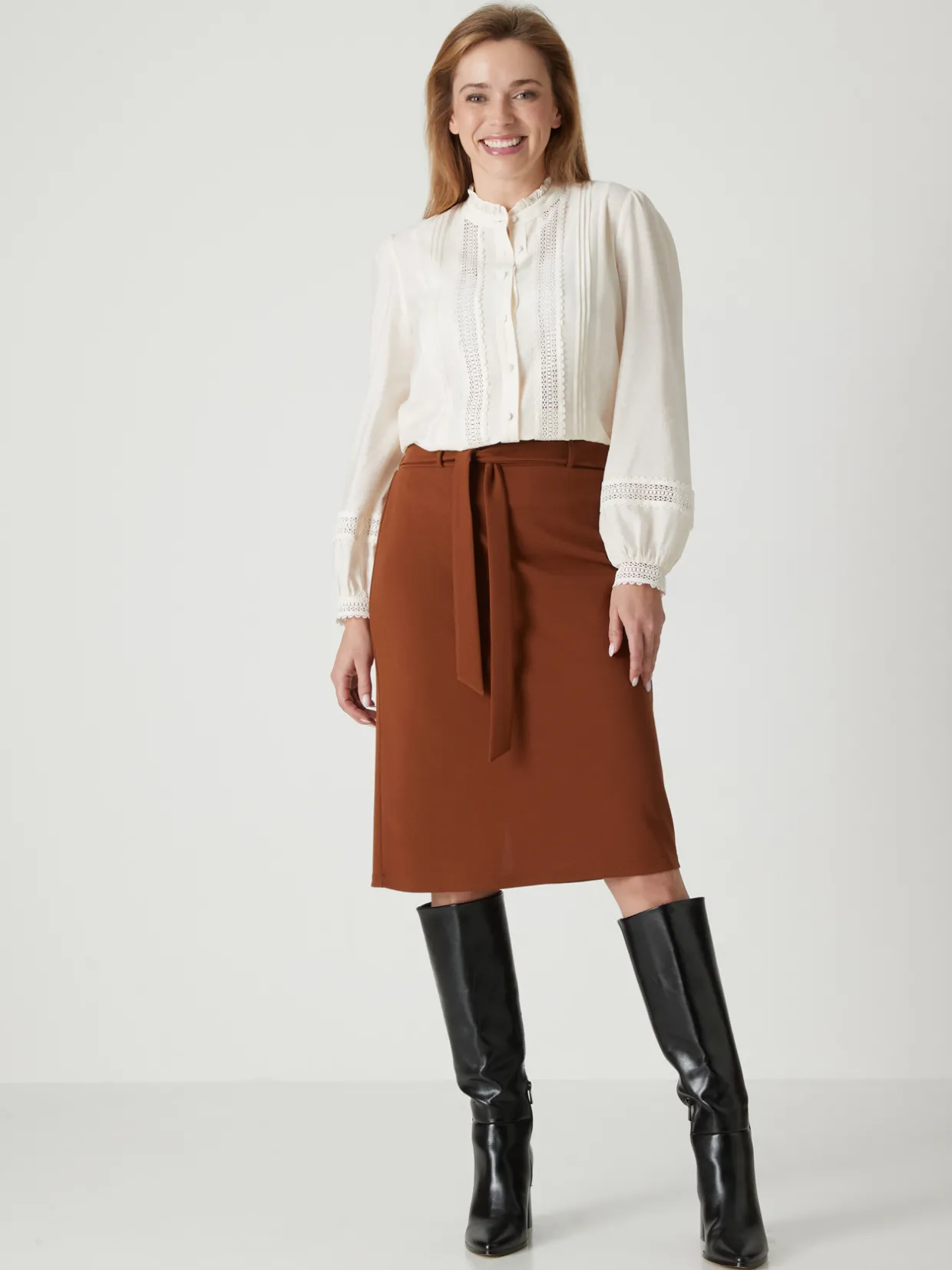 Femme Daxon Jupe élastiquée en maille