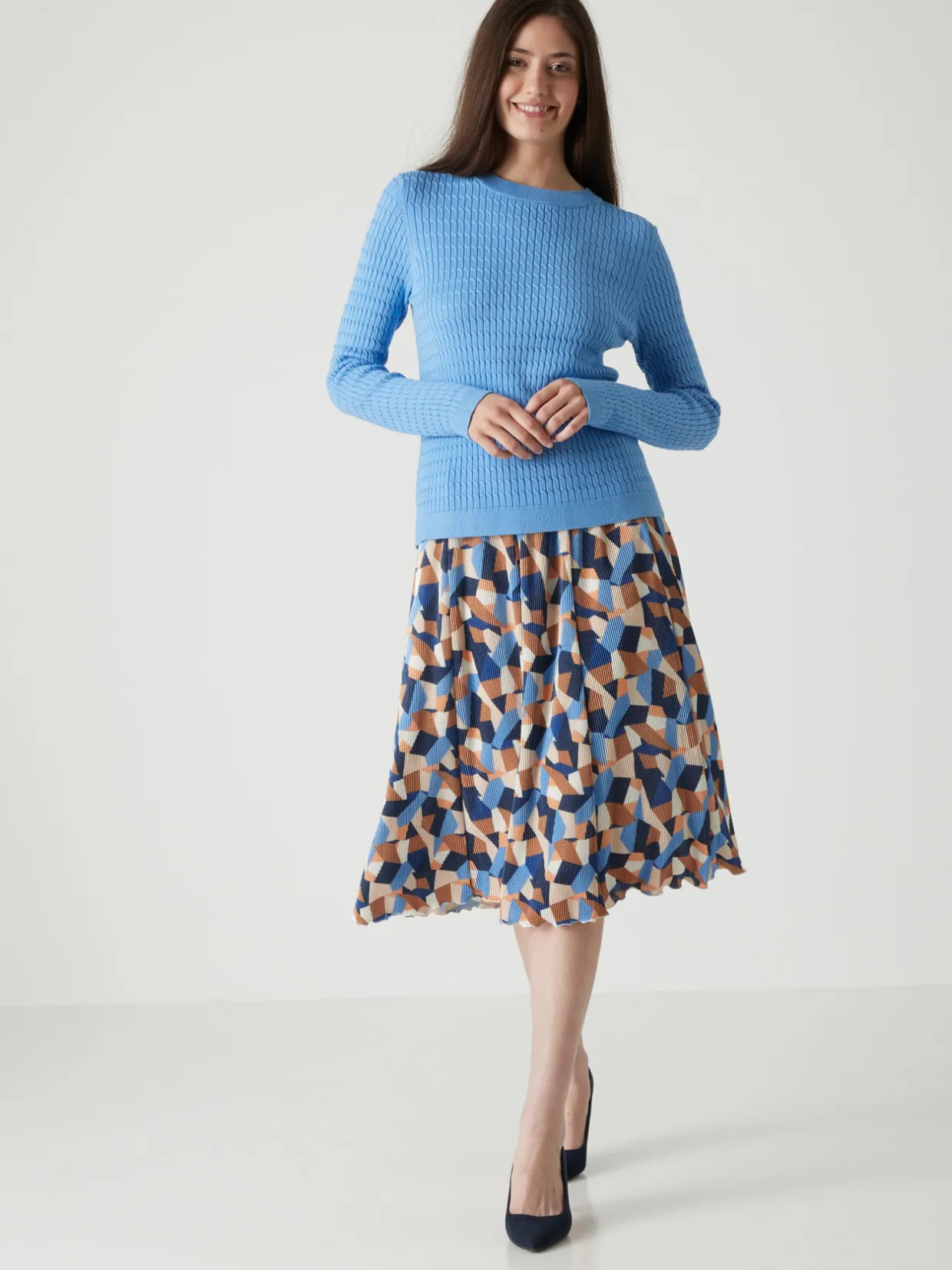 Femme Daxon Jupe élastiquée plissé permanent