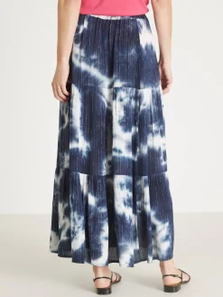 Femme Daxon Jupe élastiquée tie and dye à volants