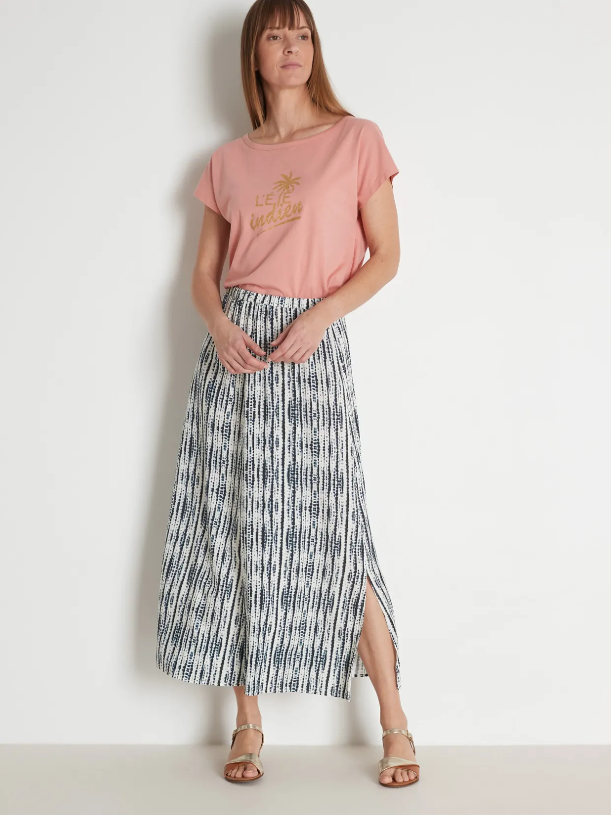 Femme Daxon Jupe longue élastiquée "tie and dye"