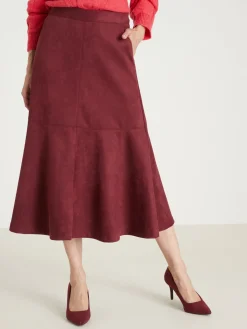 Femme Daxon Jupe suédine élastiquée dos