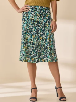 Femme Daxon Jupe évasée en maille crêpe