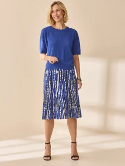 Femme Daxon Jupe évasée en maille crêpe