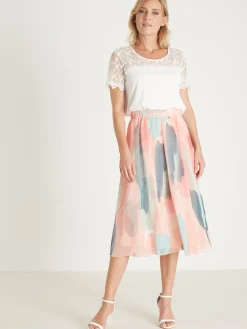 Femme Daxon Jupe évasée en voile doublé