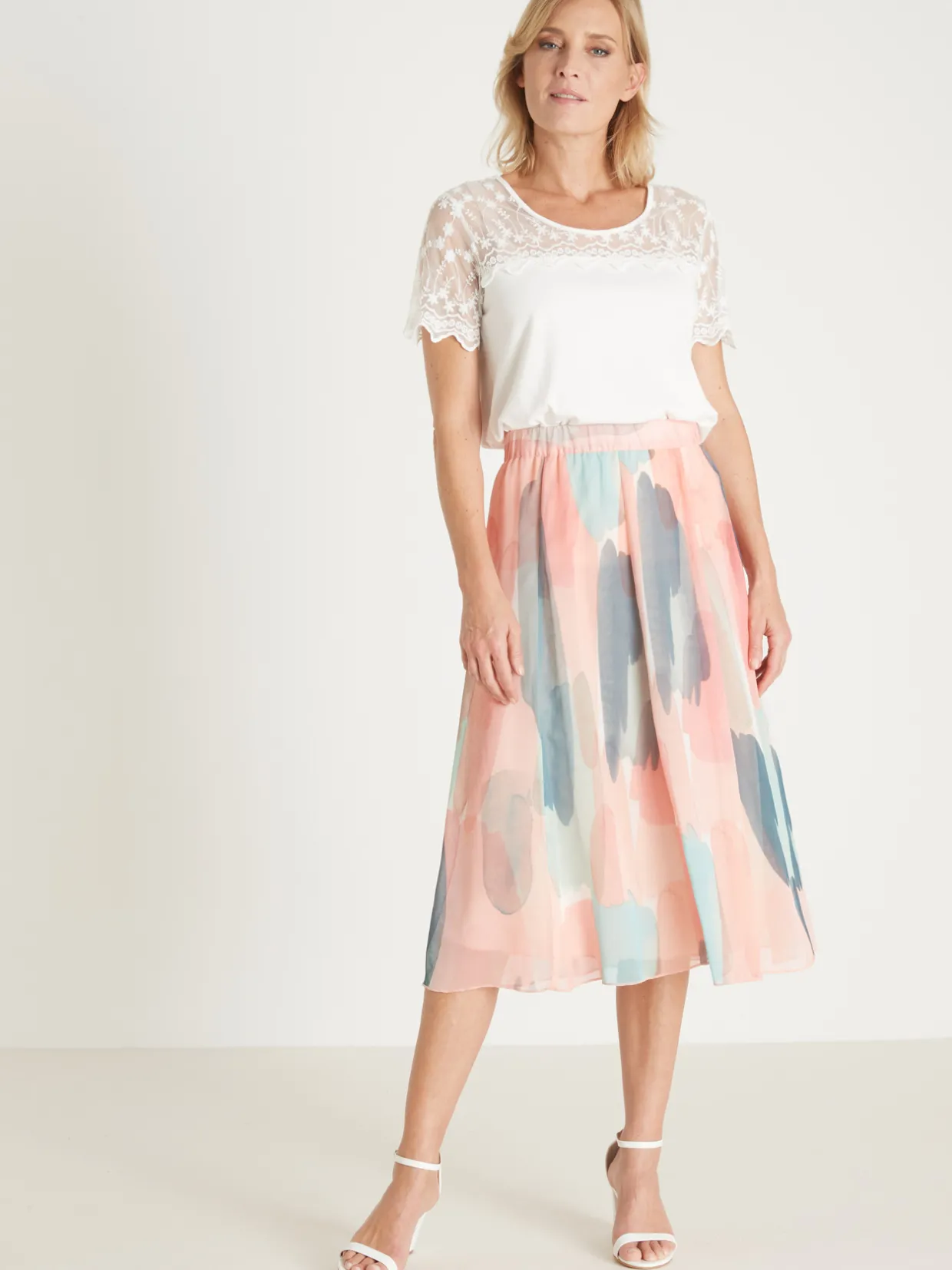 Femme Daxon Jupe évasée en voile doublé