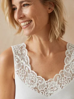 Daxon Lot de 2 chemises coton fines bretelles