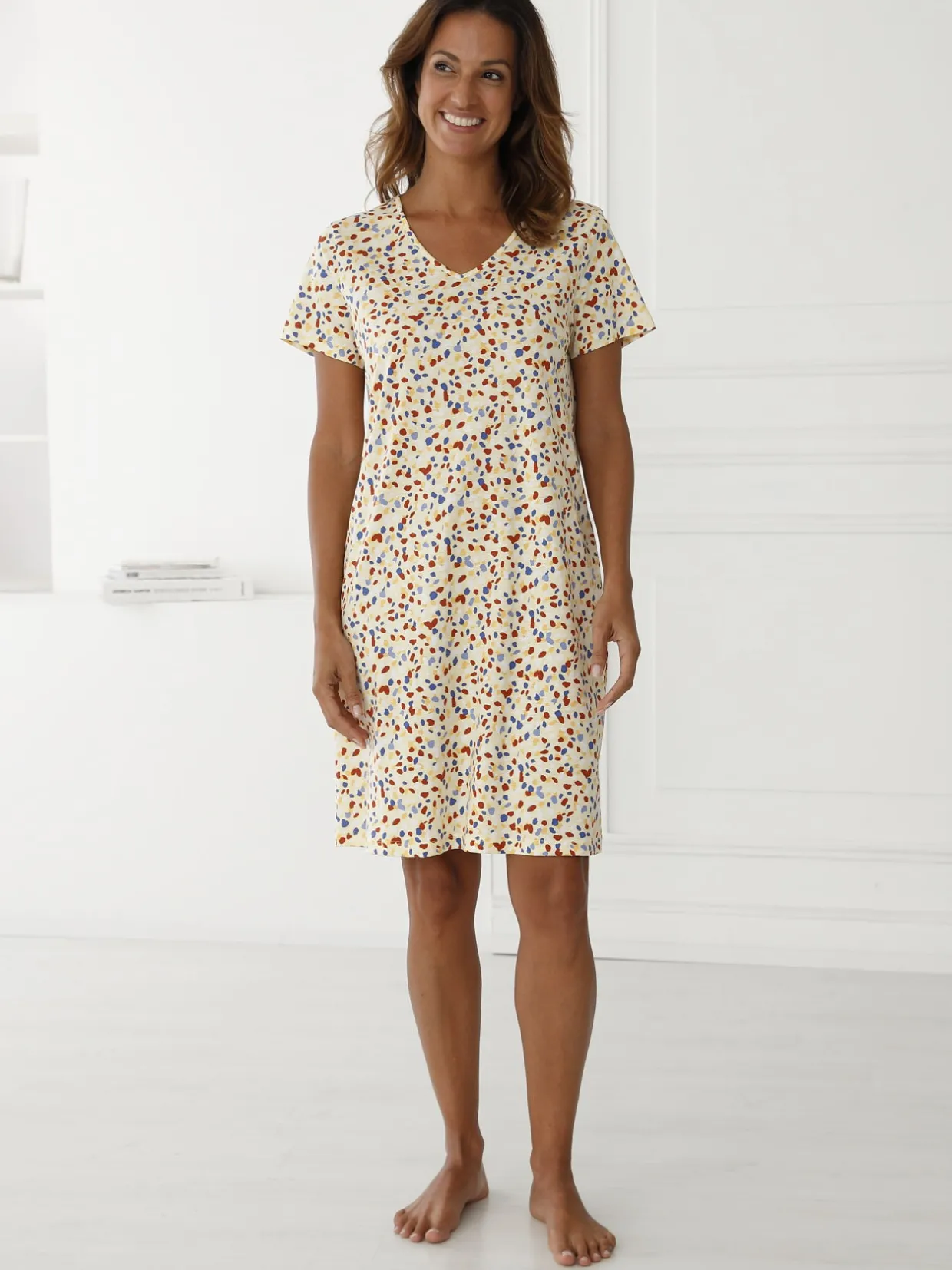 Daxon Lot de 3 chemises de nuit coton court