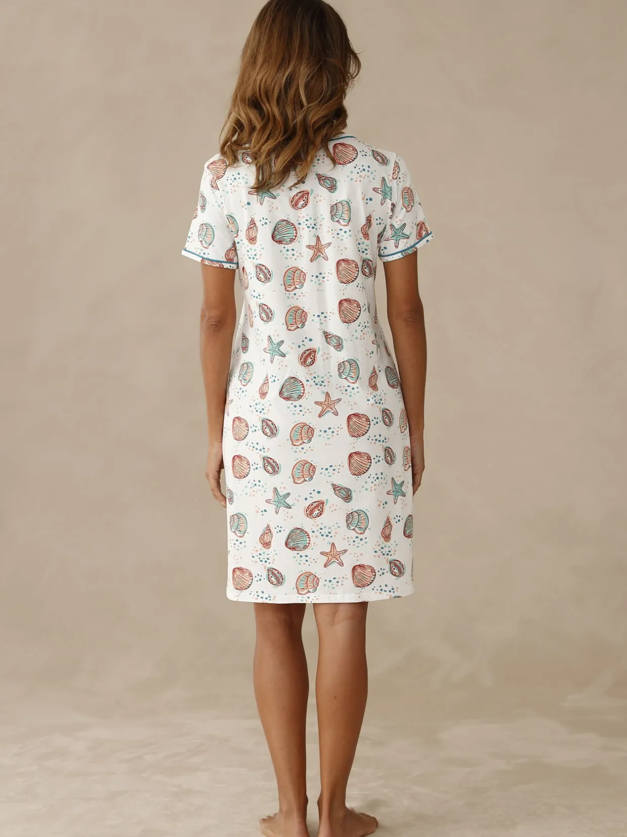 Daxon Lot de 2 chemises de nuit courtes coton