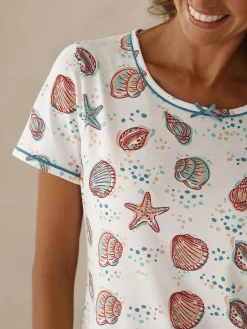 Daxon Lot de 2 chemises de nuit courtes coton