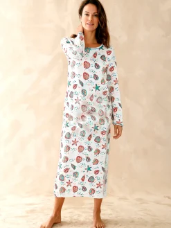 Daxon Lot de 2 chemises de nuit longues coton