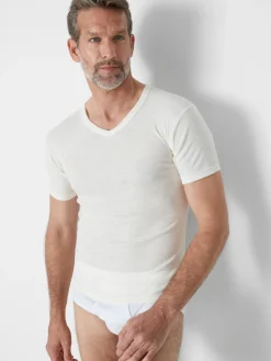 Homme Daxon Lot de 2 maillots de corps V coton/laine