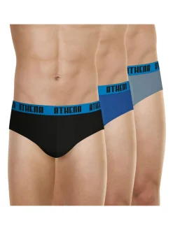 Homme Athéna Lot de 3 slips coton stretch