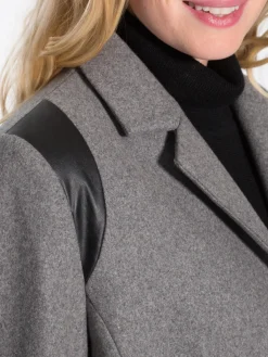 Femme Daxon Manteau coupe droite en drap de laine