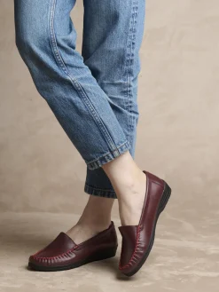 Femme Pédiconfort Mocassins à plateau lisse grande largeur