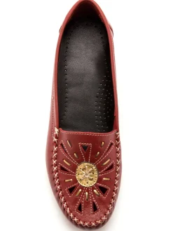 Femme Pédiconfort Mocassins ajourés grande largeur