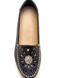 Femme Pédiconfort Mocassins ajourés largeur confort