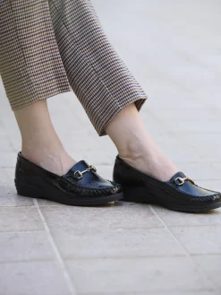 Femme Pédiconfort Mocassins boucle étrier grande largeur