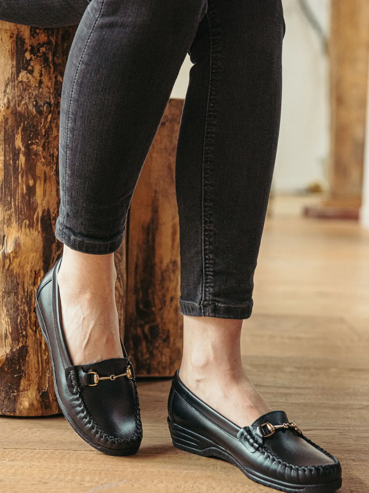 Femme Pédiconfort Mocassins boucle étrier largeur confort