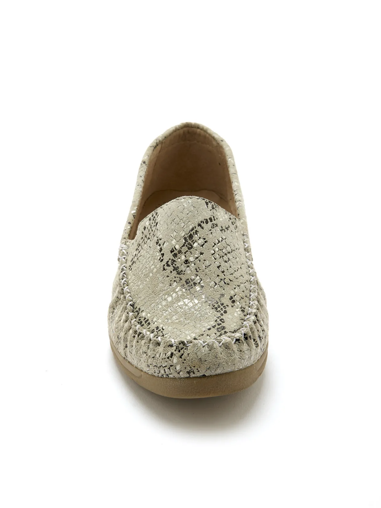 Femme Pédiconfort Mocassins cuir imprimé grande largeur