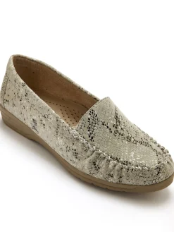 Femme Pédiconfort Mocassins cuir imprimé largeur confort