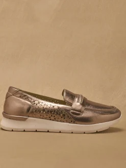 Femme Pédiconfort Mocassins cuir motifs ajourés