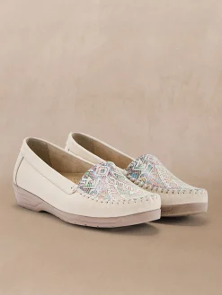 Femme Pédiconfort Mocassins ethniques largeur confort