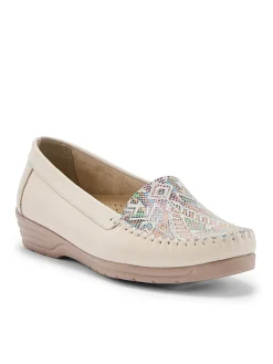 Femme Pédiconfort Mocassins ethniques largeur confort