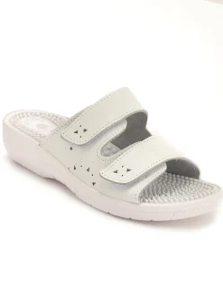 Femme Pédiconfort Mules à scratchs ouverture totale