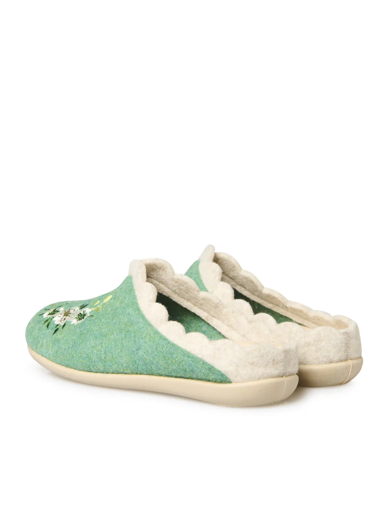 Femme Pédiconfort Mules broderies fleurs semelle amovible