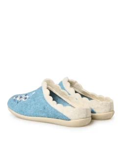 Femme Pédiconfort Mules broderies fleurs semelle amovible