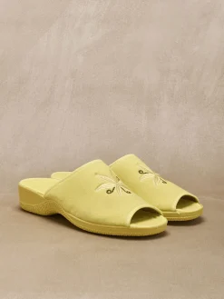 Femme Pédiconfort Mules brodées doublure éponge