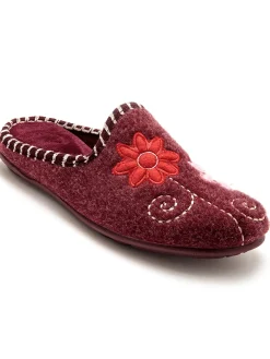 Femme Pédiconfort Mules brodées grande largeur
