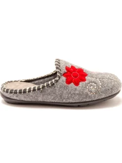 Femme Pédiconfort Mules brodées grande largeur