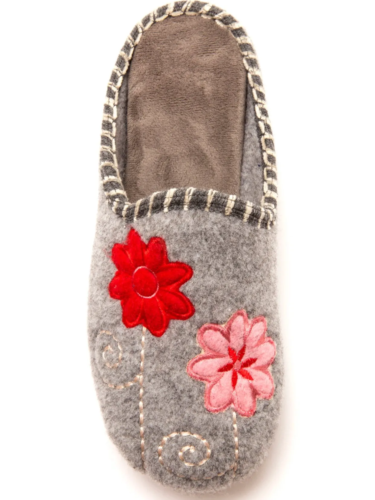 Femme Pédiconfort Mules brodées grande largeur