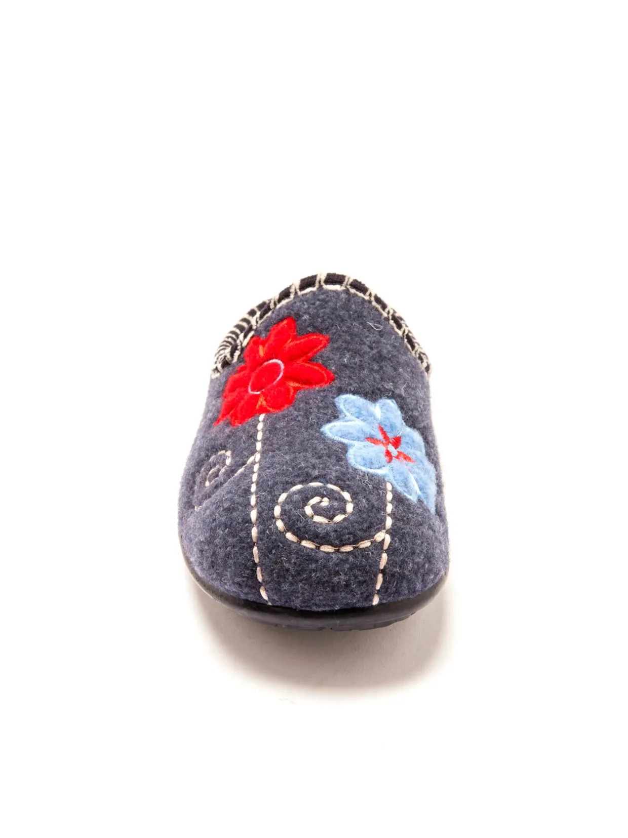 Femme Pédiconfort Mules brodées grande largeur