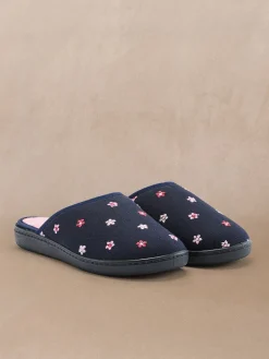 Femme Pédiconfort Mules brodées intérieur éponge