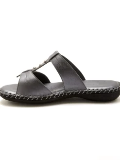 Femme Pédiconfort Mules cuir, ouverture totale