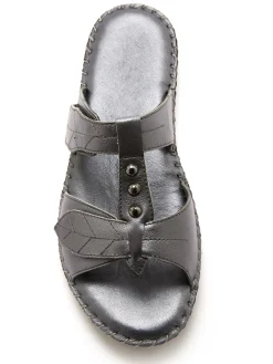 Femme Pédiconfort Mules cuir, ouverture totale