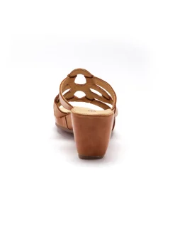 Femme Pédiconfort Mules en cuir à talon compensé