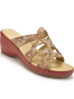 Femme Pédiconfort Mules en cuir à talon compensé